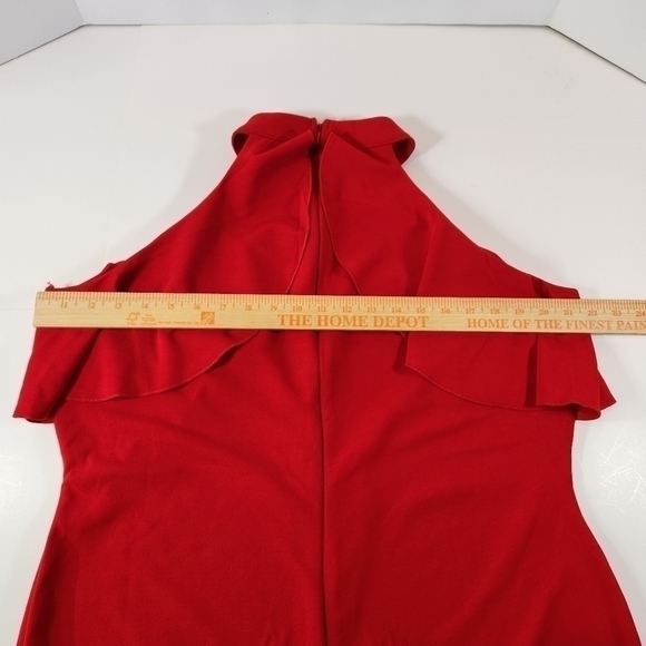 AX Paris Curve Womens 20 Red Reuffle Detail Midi Summer Dress NWT - Picture 9 of 12